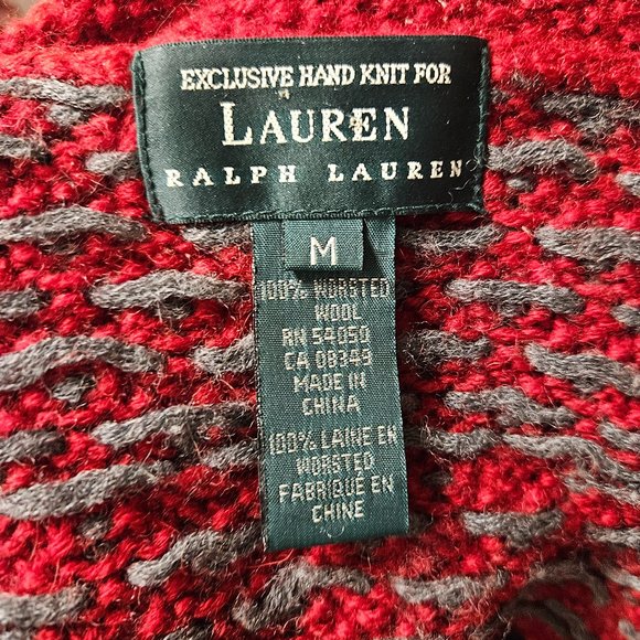 Rare Vintage Ralph Lauren Fair Isle Worsted Wool Zip-Up - Picture 7 of 8